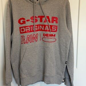 G-Star Gray Hoodie with Red Logo